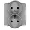Deco Double Socket With/Without Frame Silver Metallic 7Dgpr-2Zp