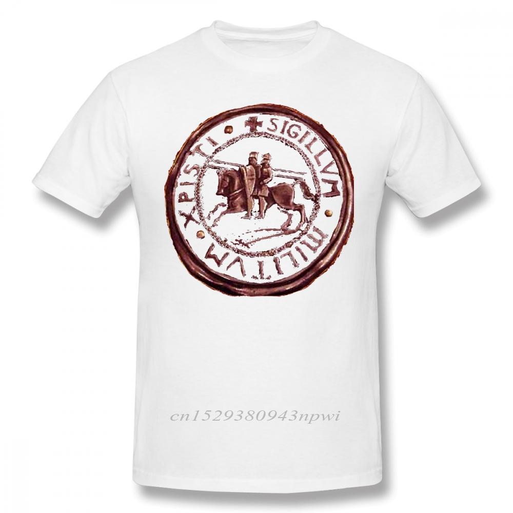 Templar TShirt Knights Templar Seal Symbol T Shirt Graphic 100 Cotton Tee Shirt Men Short Sleeve Classic Cute Tshirt