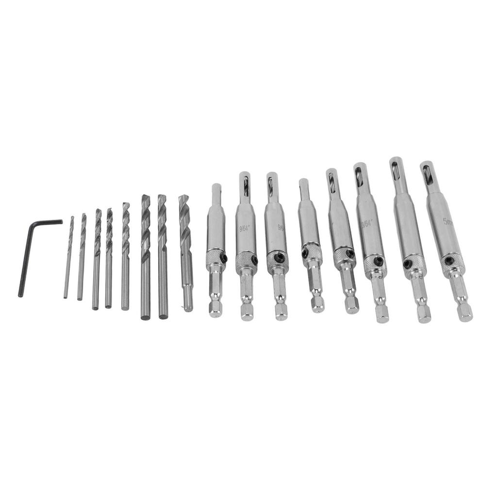 Self Centering Drill Bit Set Hex Shank Self Centering Hinge Tapper Core Drill Bit for Woodworking Window Door Hinge