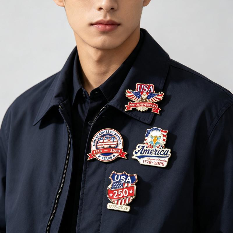 USA 250th Anniversary Enamel Lapel Pins 1/5PCS Patriotic Eagle Design Brooch Ideal Gift for Veterans Patriotism Activities