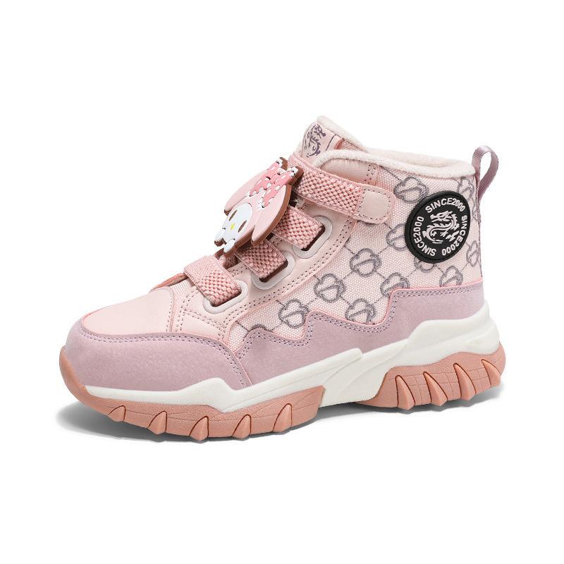 Sneakers in Cotone Foderate in Velluto per Bambini - Autunno/Inverno 2025, Calde, Antiscivolo, Suola Morbida, alla Moda per Bambini e Bambine