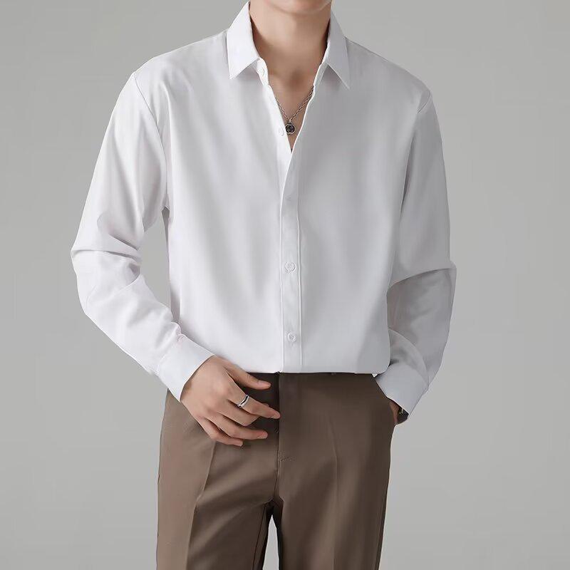 Men's Korean-Style Loose Business Casual Long-Sleeve Shirt - Light Autumn/Spring