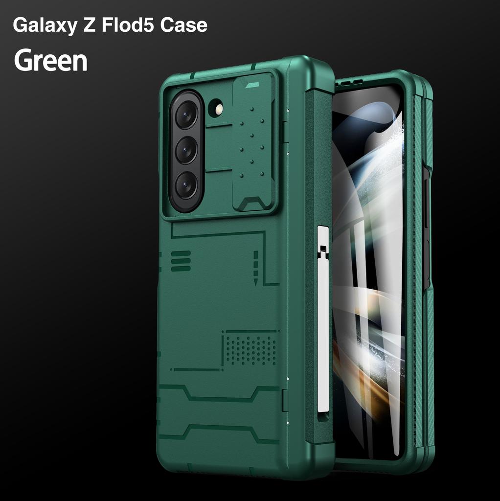 for Samsung Galaxy Z Fold 5 Case,Heavy Duty Protective Camera Lens Cover S Pen Holder & Hinge Protection Rugged Stand Cover