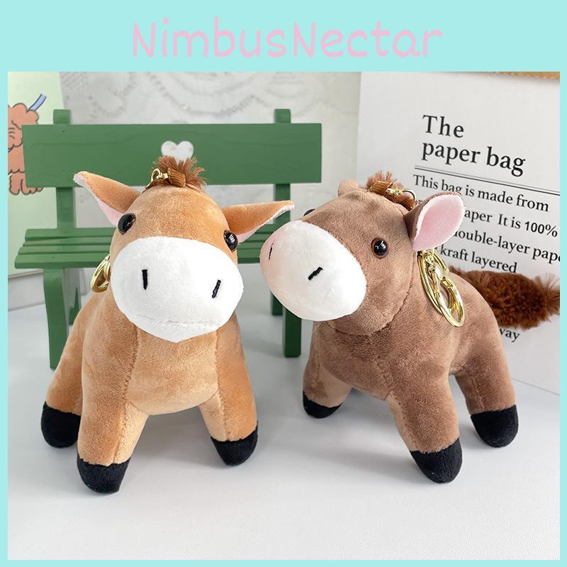 Cute Realistic Horse Plush Toy Keychain Backpack Accessory Couple Gift 13cm Short Plush