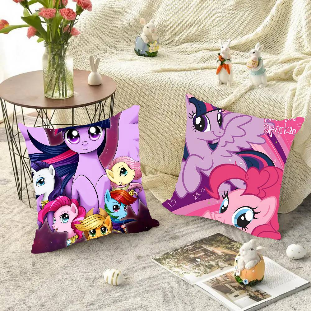 Anime M-My Little Pony Pillow Case Square Pillow Bedroom Sofa Leisure Comfort Cushion Car Living Room Home Decoration