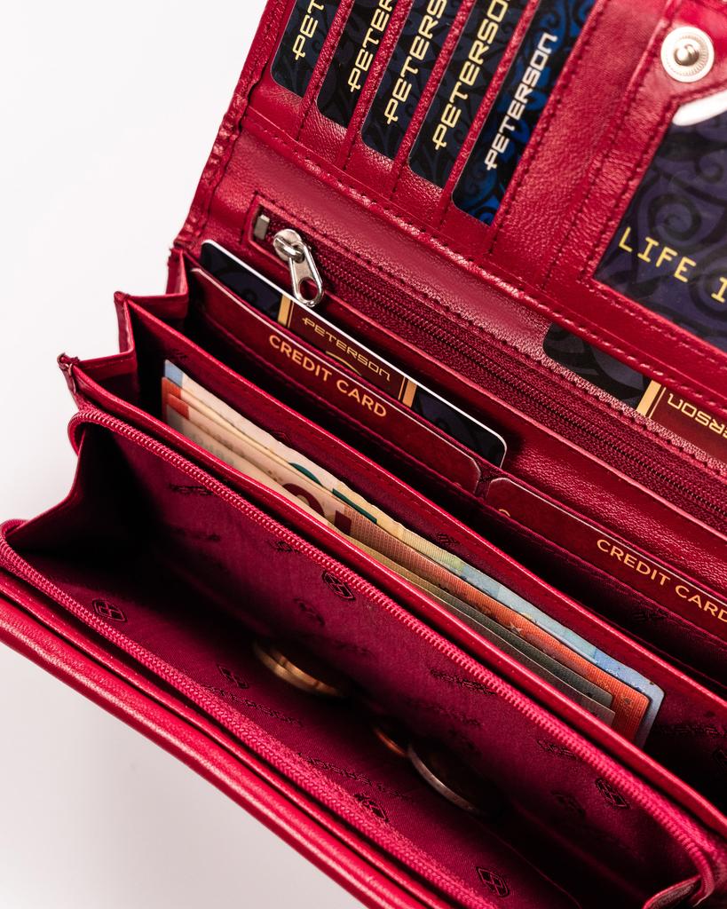 Women's leather wallet PTN RD-32-GCL-8817 Magenta