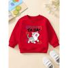 European sizes Adorable Feline-Themed Kids' Crewneck Sweatshirt, Made from Casual with Long Sleeves And a Bit of Stretch