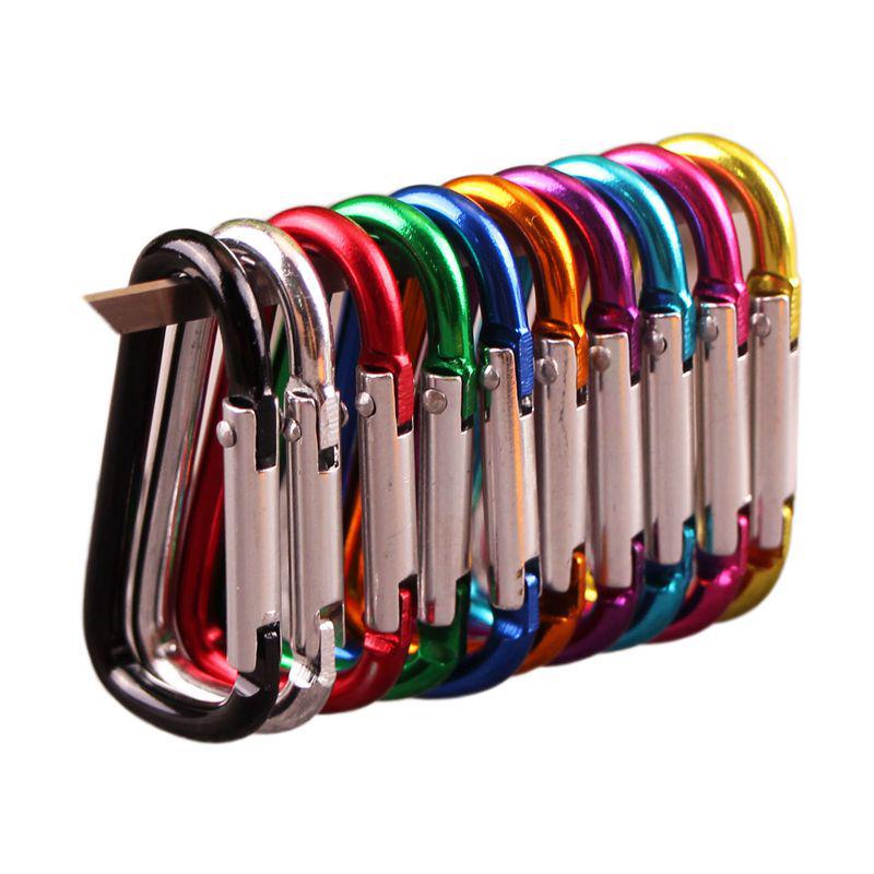 D-Shaped Aluminum Alloy Carabiner Hook: Hand Sanitizer, Water Bottle, Clothing, & Keychain Accessory