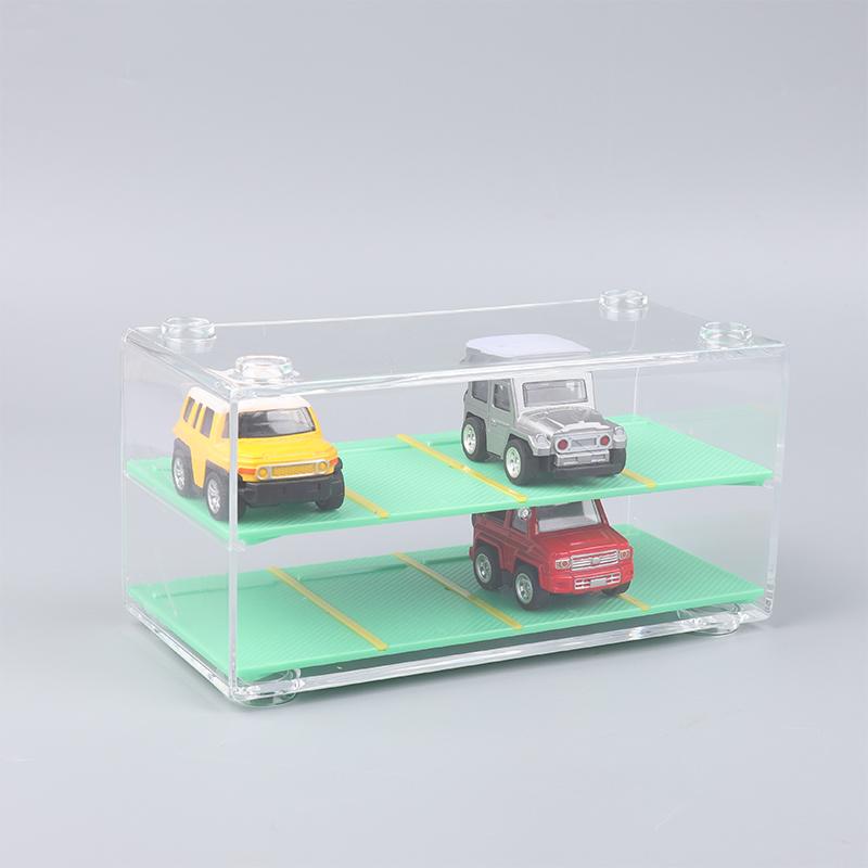 1/64 Car Model Display Shelf With Parking Space Toy Car Transparent Storage Box 8 Slot Showcase Finishing Cabinet