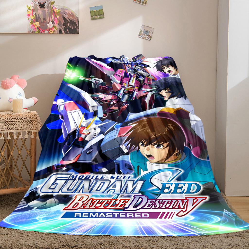 Anime Mobile Suit Gundam Soft Flannel Blanket Lightweight Cozy Microfiber Blanket for Couch Bed LXR106