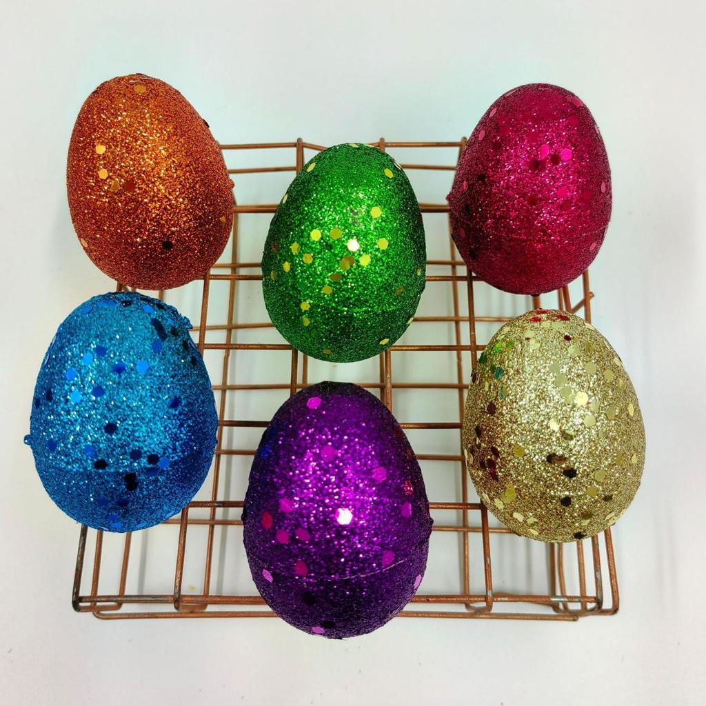 Colorful 6cm Plated Easter Egg Gift - Openable Plastic Shell for Kindergarten Lottery