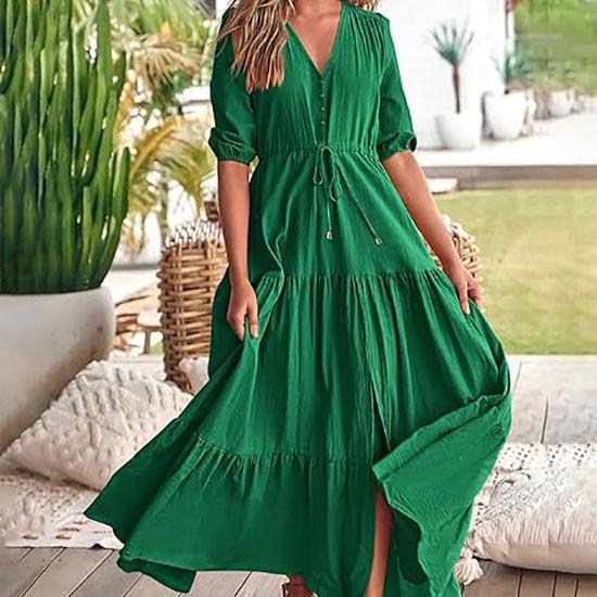 V-образный вырез на пуговицах с завязками на шнурке — фото 11