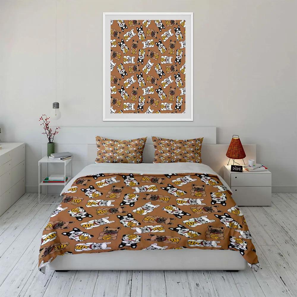 "Cartoon Dog Print Home Decor" Soft Comfortable Duvet Cover Bedding Set Included 1*Duvet Cover & 2*Pillowcases, gift