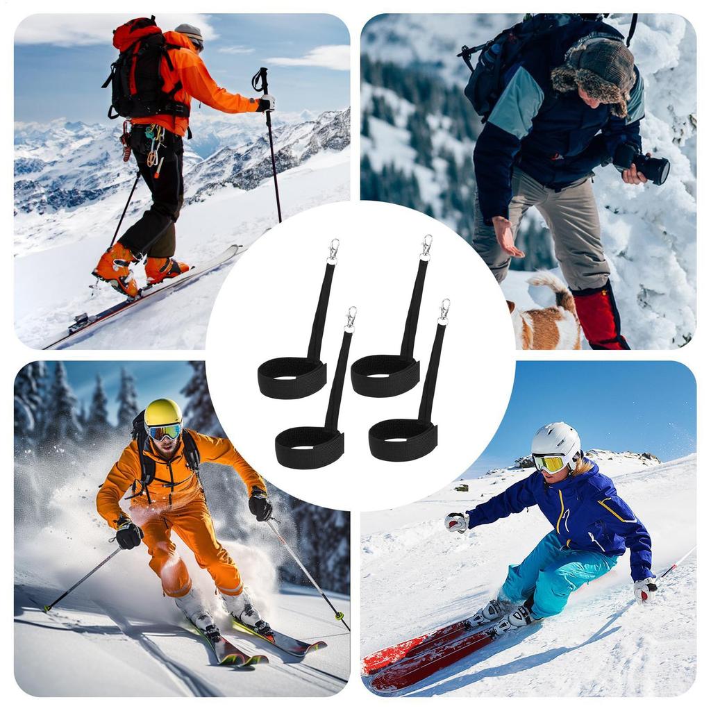 4Pcs Ski Glove Wristband Holder Storage Strap Prevents Lost Gloves Adjustable Elastic for Skiing Winter Sports Activities