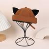 Breathable Cat Ears Brimless Hat Adjustable Woman's Landlord Hat Fashion Bucket Cap  Outdoor