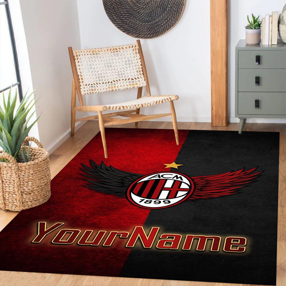 Ac Milan Customized Name Area Rug Suitable for Balcony Entryway Outdoor Dormitory Antislip Carpet Office home decor Spiritual Gift