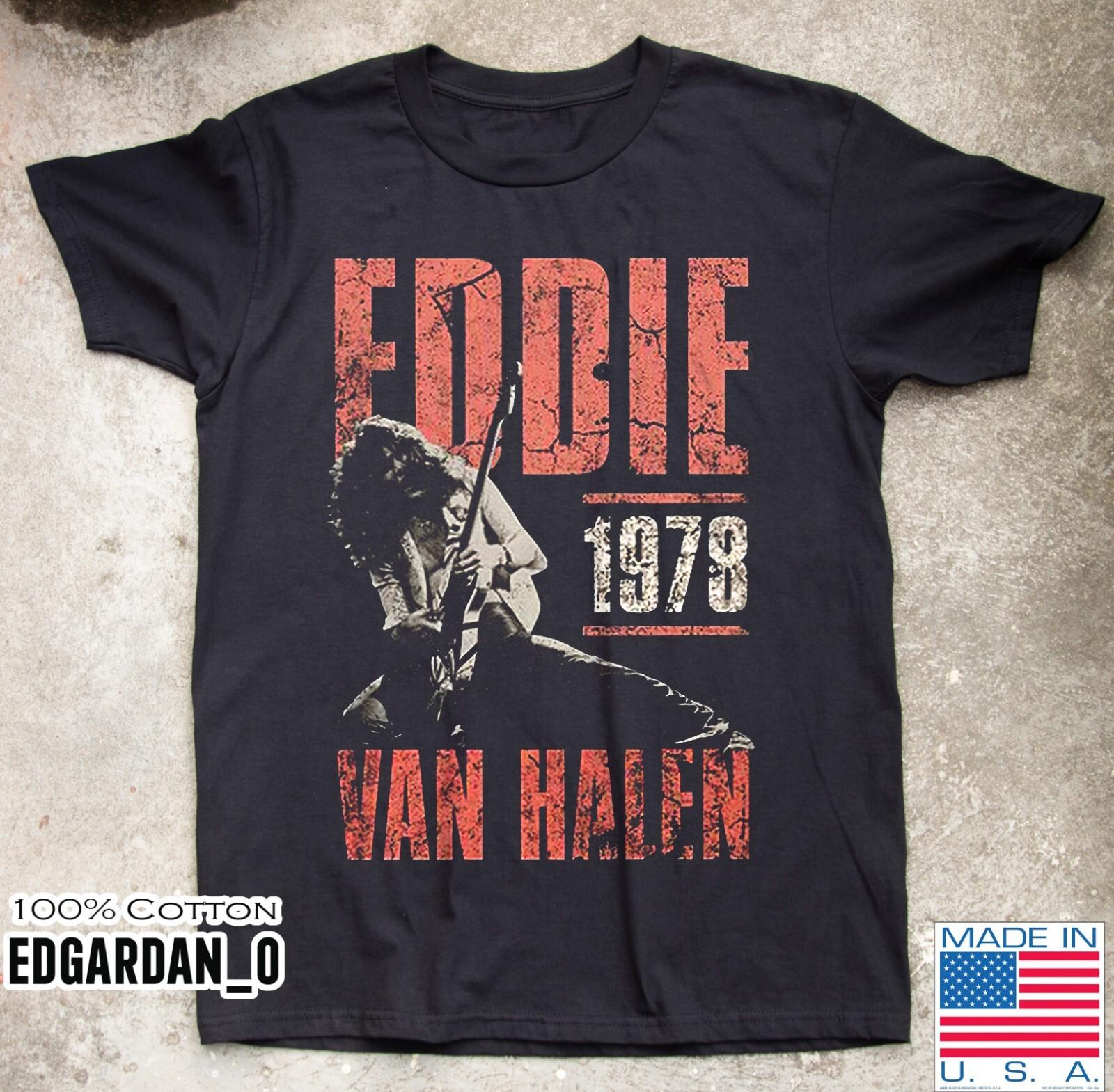 Hot! Eddie Van Halen Tour 1978 Black Unisex T-shirt Size S-5XL XXXXL