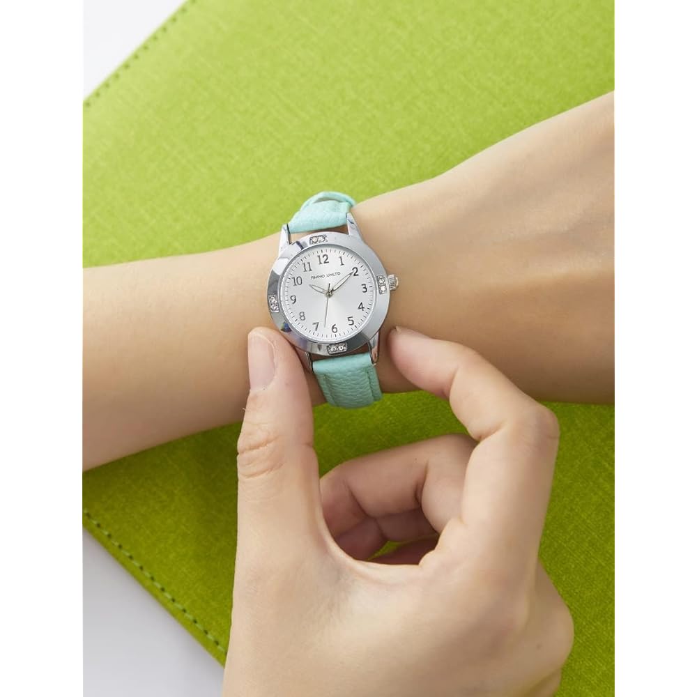 "Girls' Fashion Watch Silver Purple Quartz with Luminous Hands and Arabic Numerals"