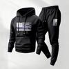 Herren Kapuzen-Freizeit-Trainingsanzug Set Winter Warm Fleecegefüttert Langarm Oberteil Hose