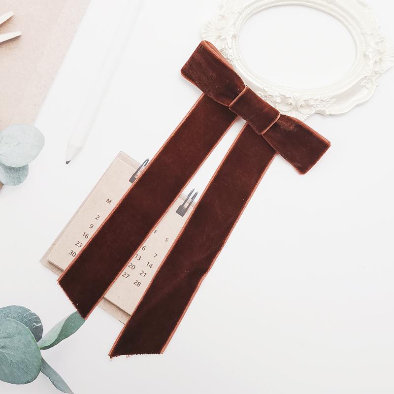 Lystrfac Vintage Schwarzes Samt Schleife Haarspangen für Frauen Langes Band Haarnadel Einfache Top-Klammer Damen Haarklammern Haaraccessoires