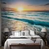 Sonnenuntergang Ozean Strand Wandbild Goldener Sonnenaufgang Küstenlandschaft Tapete für Wohnzimmer Dekoration