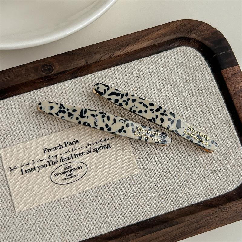 2Pcs/Set Little Willow Leaf Hair Clip French Simple And Elegant Style Side Clip Bang Hairpin One Line Hair Clip