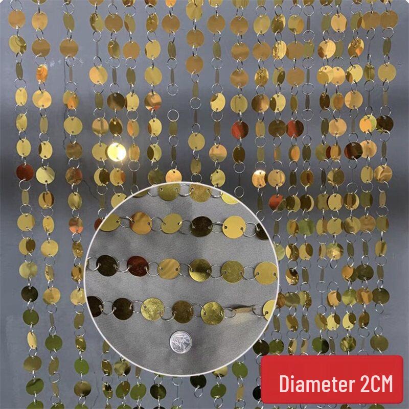 Silver and Gold Sequin String Curtain for Weddings - Beaded Decoration for Backgrounds and Ceilings