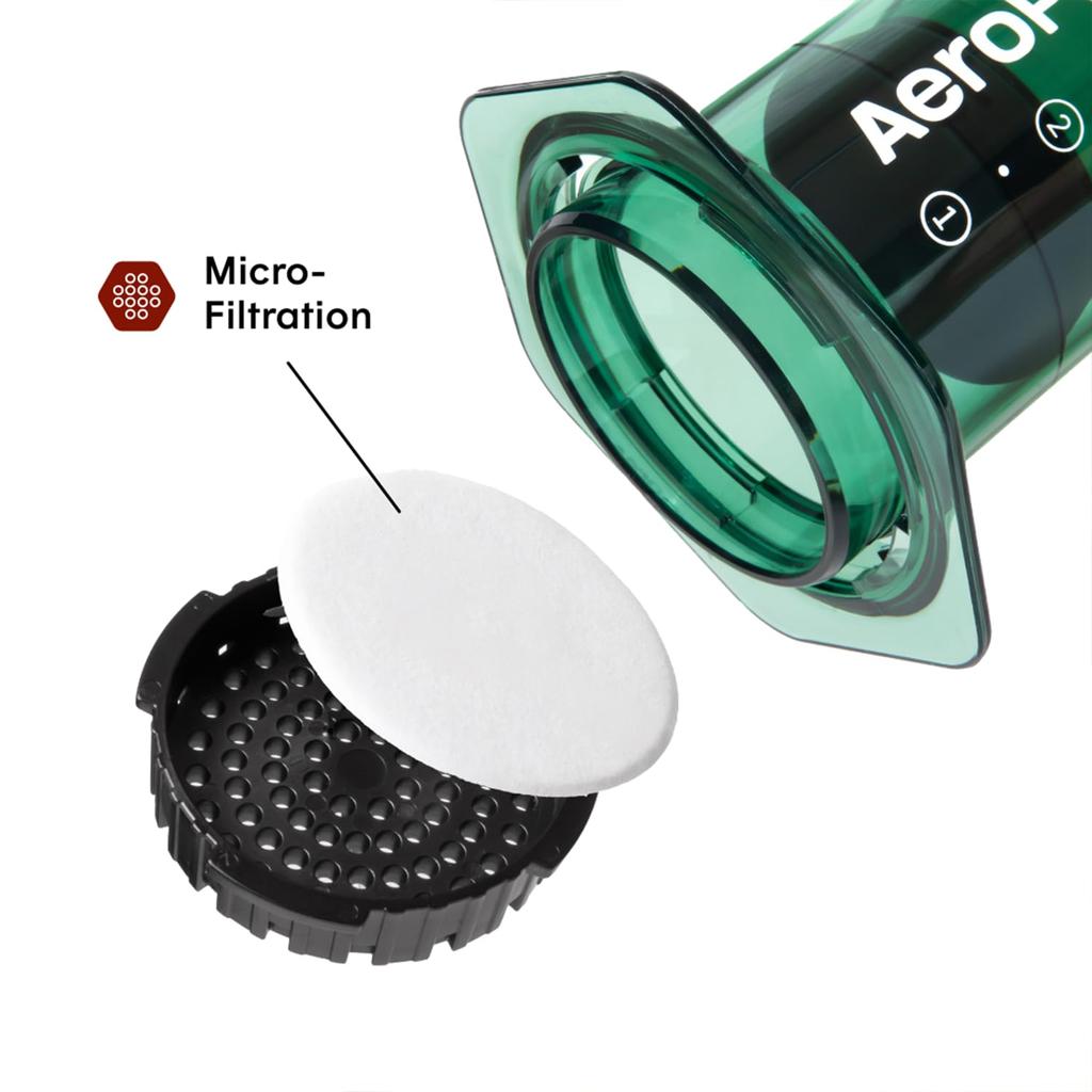 AeroPress Main AeroPress Green Coffee Maker with French Iced Unbreakable Pressure Extraction (AeroPress) Unit, Filter, Press, Espresso, Coffee,