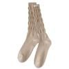 Women's Spring and Fall Vintage Solid Color Tall Drum Pile Calf Cotton Socks