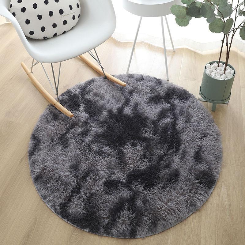 

Плюшевые ковры, круглый ковер для гостиной, дивана, подставка для ног, пушистая мягкая детская подушка для спальни, балконная подвесная корзина, коврик 100X100cm(39.3inch)