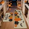 1/2pcs Halloween Kitchen Carpet Pumpkin Bat Non-Slip Oil Proof Floor Mat Entrance Hallway Carpet Home Decor