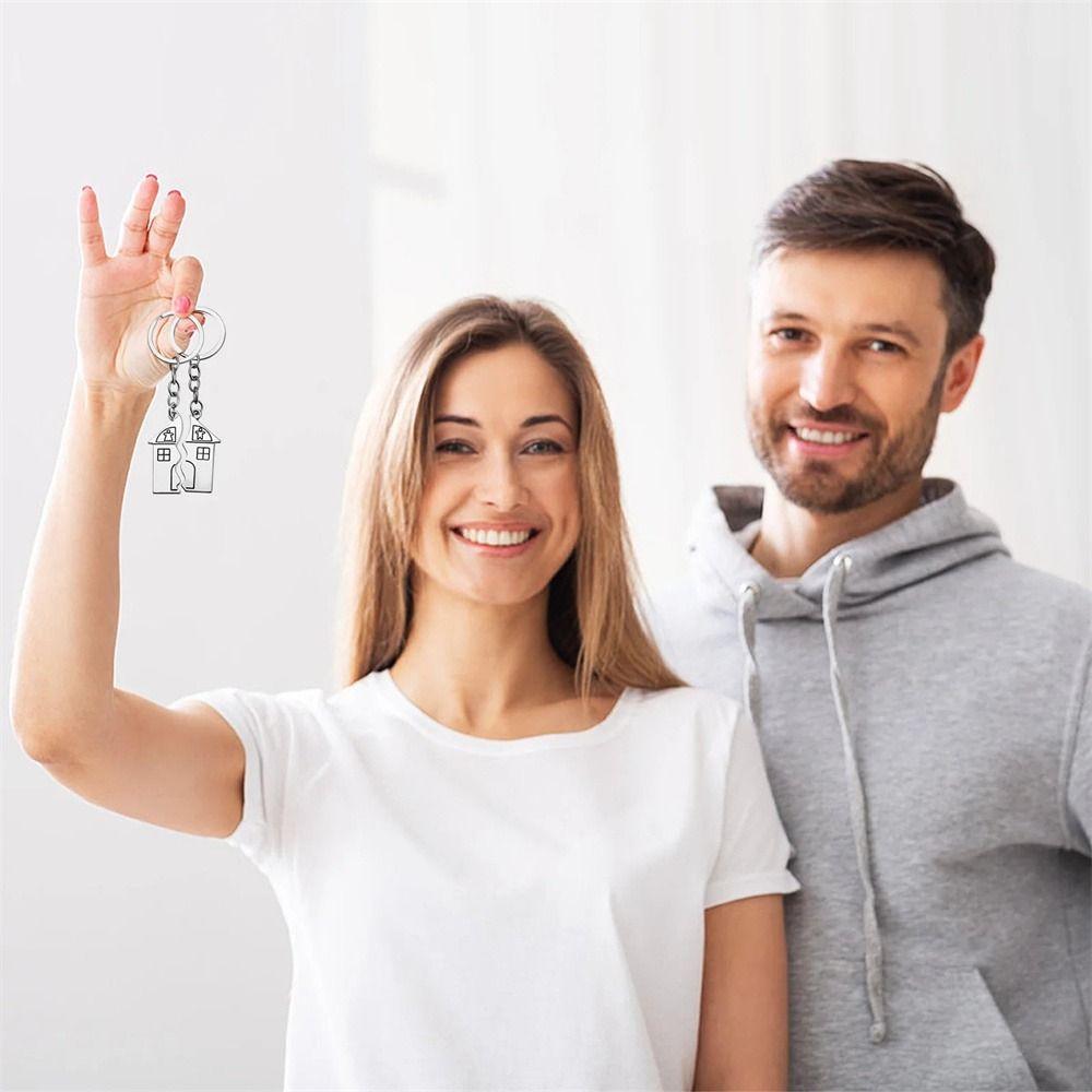 Stainless Steel Lovers Keyring Our First Home House Keyring Exquisite Couple Keychain  Lovely Gift