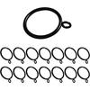 15 PCS 1.5 Inch Black Eyelet Curtain Rings - Drapery Rings with Eyelets