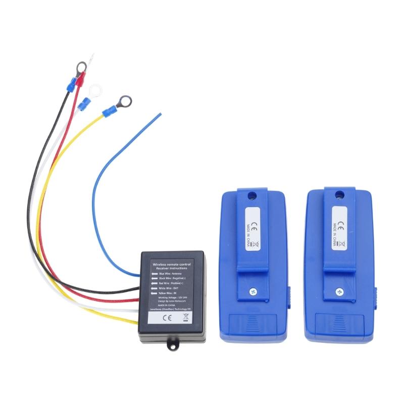 Wireless Electric Winch Remote Control Set with Manual Transmitter for Trucks and ATVs with 100 Foot Range and 12V Motor