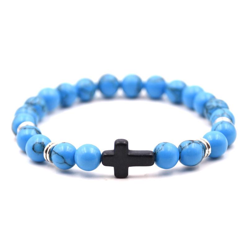 Hot! Unisex Fashion Elegant Cross Beaded Bracelet Simple Elasticity Hand Chain