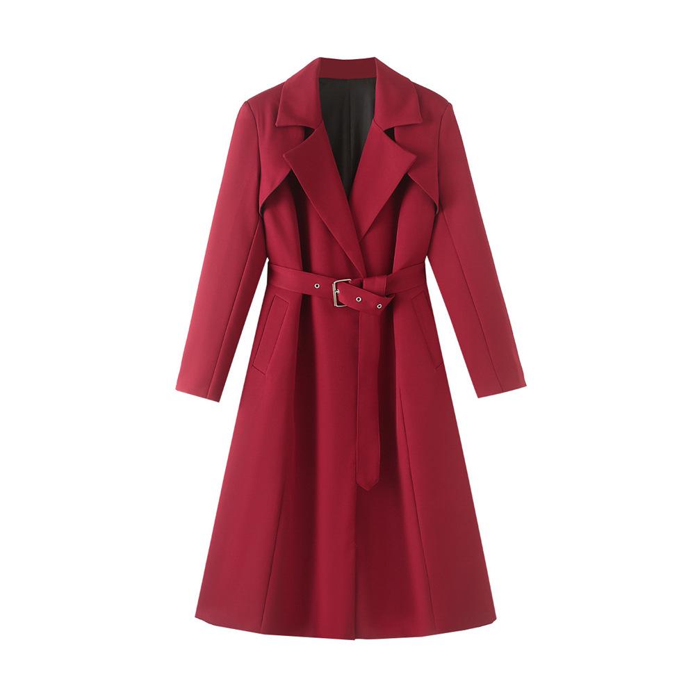 

2024 Elegant Women s Trench Coat Suit - Autumn/Winter Fashion Small