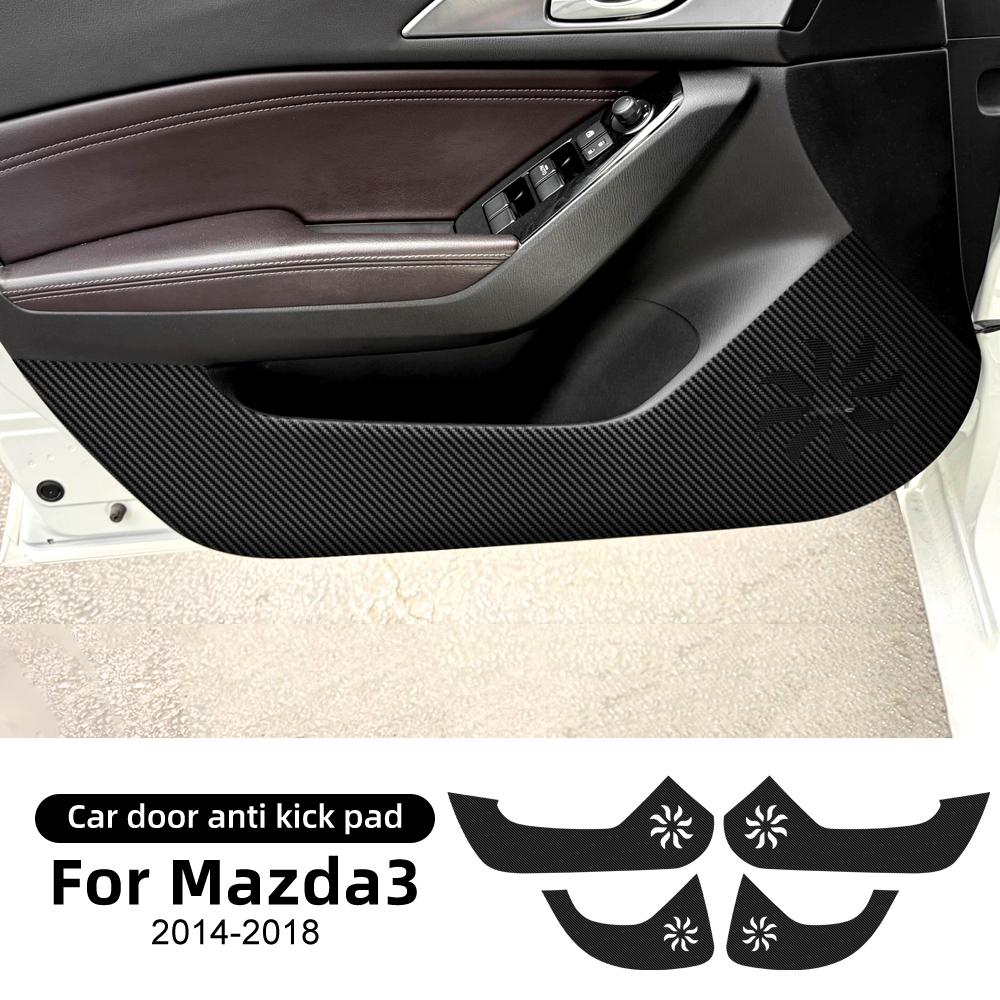 4 STUKS Auto Deur Anti-Klap Beschermingsmat voor Mazda 3 2014 2015 2016 2017 2018 Suede Leer Koolstofvezel Stijl Interieur Sticker