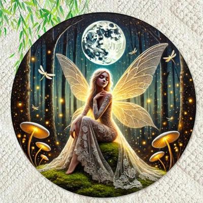 Vintage Iron Wall Art Fairy Butterfly Forest Decor For Home Room Plaque Sign