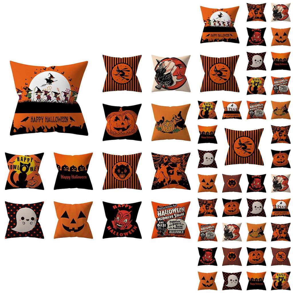 Super Soft Halloween Pumpkin Throw Pillow Case For Cozy Sofa And Festive Home Decor