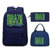 Fun Mexico Brazil Letter Print 3pcs Set Backpack Soccer Lover Kids Boys Girls Bagpack Pen Bag and Lunch Bags Suit Gifts