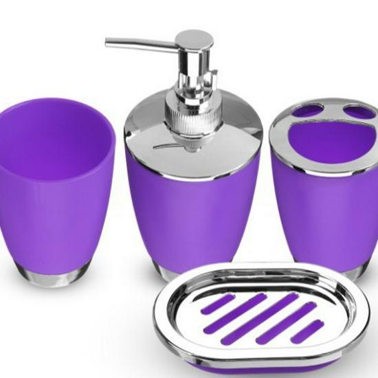 Elegant Euro-American Bathroom Set: 6-Piece Toiletries & Electroplated Lotion Bottle