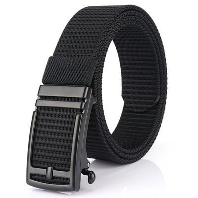 Nieuwe Heren Pendelriem Met Automatische Gesp Nylon Tailleband, Outdoor Vrije Tijd Veelzijdig Dubbellaags Dikke Riem
