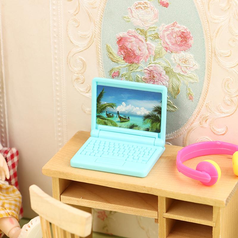 

1/12 Ляльковий будиночок Офісні комп’ютерні іграшки Ляльковий будиночок Модель ноутбука Аксесуари для прикраси лялькового будиночка