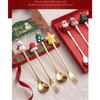 6 Pcs Christmas Decorative Spoons and Forks for Home Coffee Spoons Dinner Forks Dessert Spoons Stirring Spoons Green Packaging