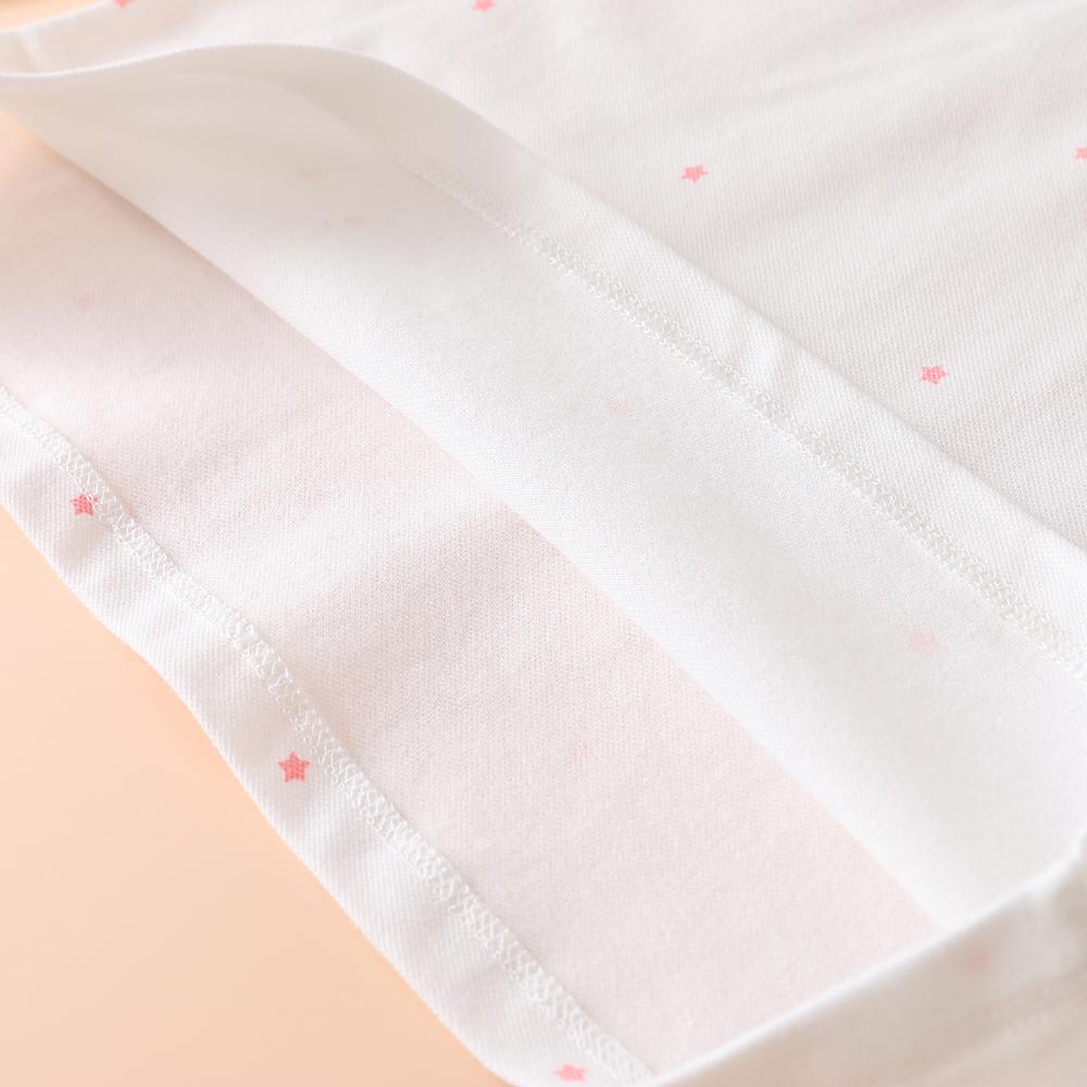 Girls Cotton Long Sleeve Polo Shirt White with Pink Collar And Cute Cartoon Patch Kids' Fashion Top for Ages 2-6