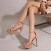 High Heeled Shoes for Women In the Summer of 2025 New One-piece Bag Heel Fashion Solid Color Sandals