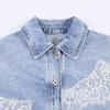Stile europeo e americano, abbigliamento da donna all'ingrosso, giacca corta in denim con pizzo versatile e alla moda + jeans