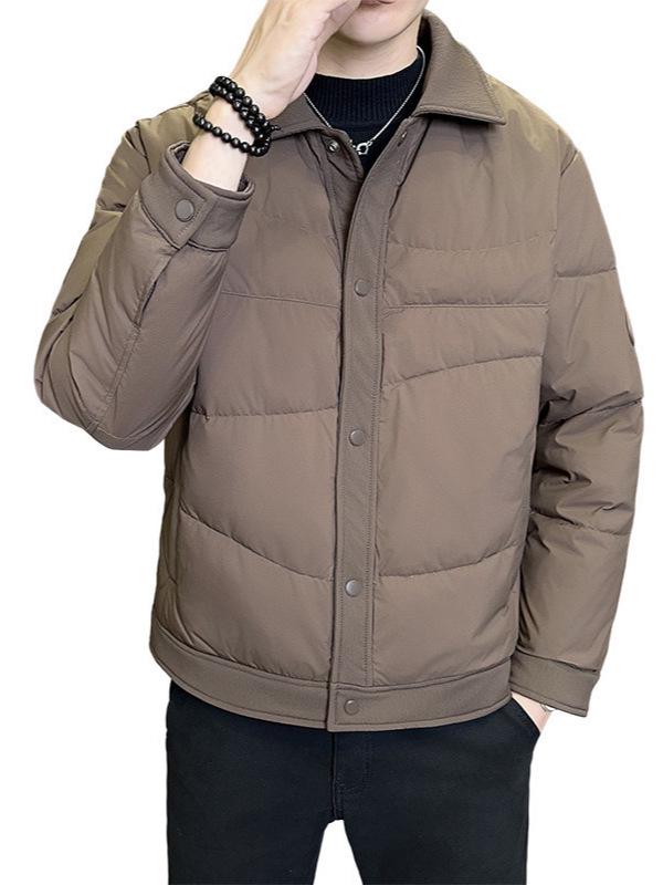 Men's Lightweight Down Shirt-Style Jacket - Autumn/Winter Lapel Outerwear