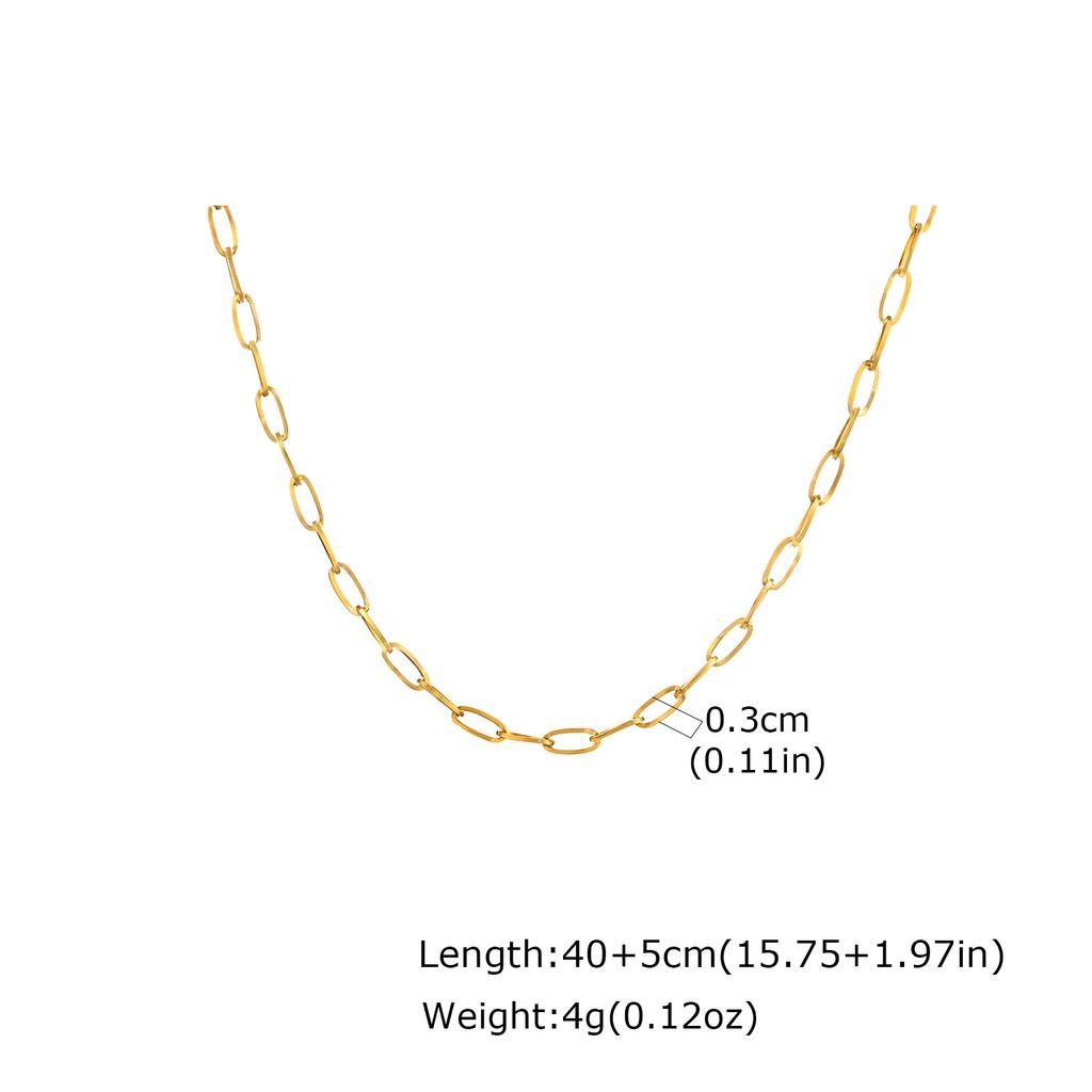 Delicate Zircon Pendant Necklace for Women, Stackable Multi-Layer Stainless Steel Necklace, 18K Gold Plated Fashion Jewelry Set
