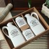 4pcs Ceramic Dispenser Set Including Oil Bottle Vinegar Bottle Salts Pepper Shaker Practical for Home Cooking